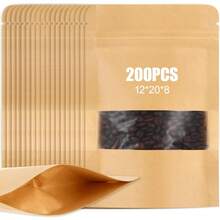 Bolsas Hermeticas de 200 Piezas,Bolsas Pouch con Ventana y Cierre Hermético Cremallera, Resellables para Dulces,Accesorios, Aperitivos, Joyería Más - Blanco - Ver 1