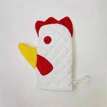 New Rooster Trim Oven Mitts, Creative Cartoon Rooster Shaped Heat Resistant Gloves - Multicolor - View 11