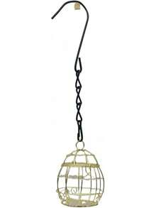 Jaula para pájaros al aire libre, comedero para pájaros, comedero colgante de primavera para jardín y patio/539 - Dorado - Ver 8