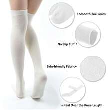 Women's Over Knee High Socks, Tube Dresses Fashion Cotton Thigh High Socks Stockings Cosplay Socks,36065528 - 白色 - 查看 5