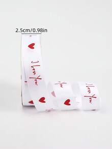 2.5cm Wide Fashionable "I LOVE YOU" Ribbon, Floral Bouquet Packaging Ribbon, DIY Gift Wrapping Ribbon - Multicolor - View 9