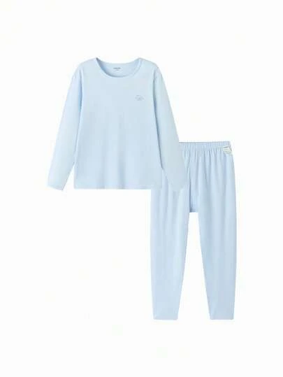 Balabala Children's Cotton Thermal Underwear Set, Soft Breathable Long Sleeve Top And Pants, Comfortable Base Layer Pajamas