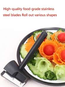 2pcs Stainless Steel Vegetable & Fruit Slicer - Multifunctional Kitchen Tool, Easy Dicing, Mincing, Slicing, Carrot Curler, Cucumber Spiral Cutter, Orange Peeler, Ideal For Creative Meal Prep, Reliable Kitchen Gadget - Multicolor - View 4