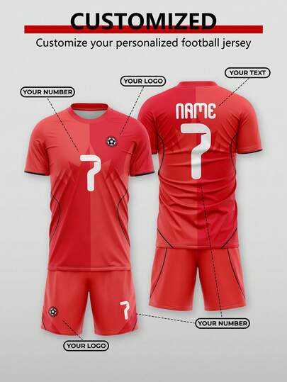 1 Áo nỉ thể thao tay ngắn nam kiểu đội tuyển quốc gia Canada, phiên bản World Cup (thiết kế lá phong đỏ) - Tên đội, số áo được in ở mặt trước và mặt sau (thiết kế cá nhân hóa), phù hợp cho tập luyện bóng đá, thi đấu và các hoạt động thể thao đồng đội.