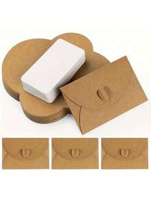 20件套，10张卡片+10个带心形封口的爱心信封，爱情主题，简约创意图案，适合婚礼、生日、派对等场合的DIY邀请函 - 彩色 - 查看 8