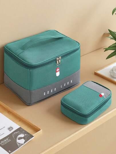 1pc First Aid Kit, Portable Isolation Supplies, Hygiene Equipment, Medicine Storage Bag, Portable Home Storage Box, Medical Medicine Box