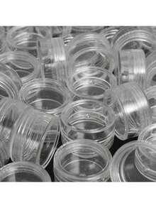 25pcs Mini Transparent Cream Jars (3g/5g) - Empty Plastic Cosmetic Containers, Clear Sample Pots For Eye Shadow Balm And Lip Balm, Travel Size Makeup Samples, Great For Thanksgiving, Halloween And Christmas - Clear - View 7