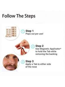 磁性鼻扩张贴 - 外贴式，男女皆宜，可扩张鼻腔，磁性鼻带|可调节鼻贴|柔软材质 - 100條鼻貼+黑色擴張器 - 查看 5