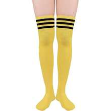 Thigh High Socks Long Over Knee High Socks For Women Casual Athlete Striped Knee High Stocking,36066832 - 黑色 - 查看 6