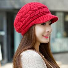 Women Beret Hats - Red - View 3
