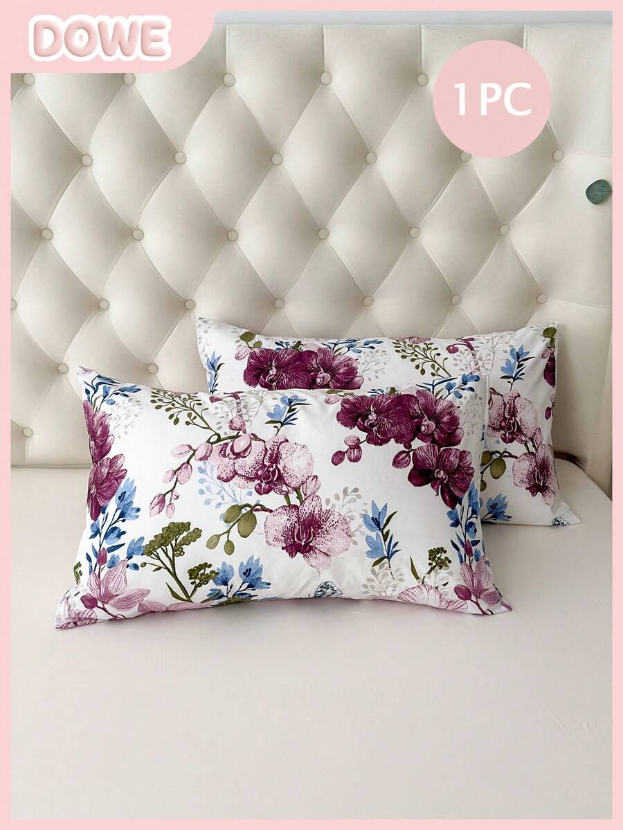 1个100%涤纶花卉图案信封式枕套，不含枕芯