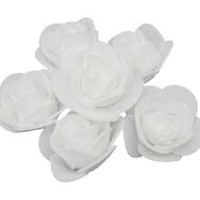 100/3000个迷你泡沫玫瑰花头，散装，适用于DIY工艺品、婚礼花束、婴儿派对中心装饰、插花、派对餐桌装饰、家居装饰、花园装饰、厨房、浴室、送她的礼物、送他的礼物、情人节礼物 - 白色 - 查看 4