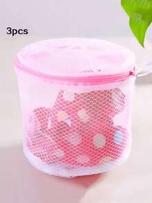 1/3/4 件拉链网状洗衣袋，蜂窝洗衣袋，适用于服装、衬衫、胸罩、袜子、连裤袜、内衣、旅行收纳袋、春季、简约、夏季上衣