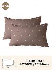 1pc/2pcs/4pcs Polyester Pillowcase Set With Bow & Heart Pattern, Soft & Comfortable, Suitable For All Seasons - Multicolor - View 37