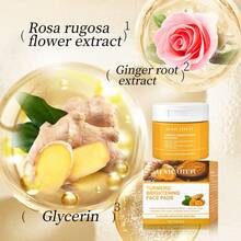 HAICUIER 100pcs Turmeric Cleansing Face Pads-Deep Cleanings & Brightening, Hydrating Face Pads To Even Light Beige With Oil Control, Balance Oil & Moisture Deep Cleansing Face & Body Use Sleek Bottle Design, Natural Ingredients, Makeup Remover Skincare - Gold - View 3