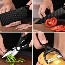 Juego Set De Cuchillos De Cocina Con Mango Ergonómico - Negro - Ver 11