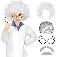 Disfraz de cientifico loco para Halloween disfraz de cientifico loco para Halloween bata de laboratorio anteojos para Halloween cosplayDurable, Sólido,cultivating children's interests - Multicolor - Ver 2