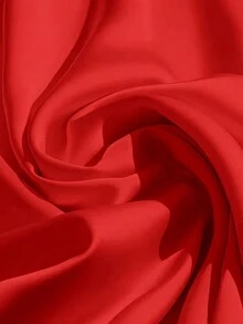 大码女式纯色优雅垂褶领连衣裙，适合约会、派对、情人节等夏季场合。 - 紅色 - 查看 5