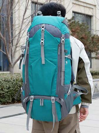 70L大容量徒步背包，徒步背包，尼龙背包，户外旅行包，男士露营背包，户外徒步包，防水轻便户外运动日用包旅行包，独立鞋仓，适用于露营、登山、滑雪和骑行，圣诞节、万圣节、生日礼物