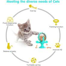 360°旋转防漏宠物喂食器玩具 - 猫狗互动零食分配器，带强力吸盘旋转喂食装置 - A - 查看 3