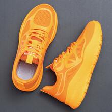 Women's Athletic Shoes, Casual Athletic Shoes, Made Of Breathable Mesh Material, Soft And Shock-Absorbing Thick Sole With Height-Increasing Design, Breathable And Sweat-Wicking To Prevent Stuffiness, Lightweight And Comfortable, Suitable For Commuting, Shopping, Light Exercise And Walking, Versatile Everyday Athletic And Casual Shoes, A Top Choice For Valentine's Day Gifts. - 橘色 - 查看 4