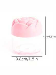 10pcs Plastic Cosmetic Cream Containers With Rose Flower Spiral Lids; Refillable Empty Containers For Cosmetic Samples; Travel Essential - Multicolor - View 2