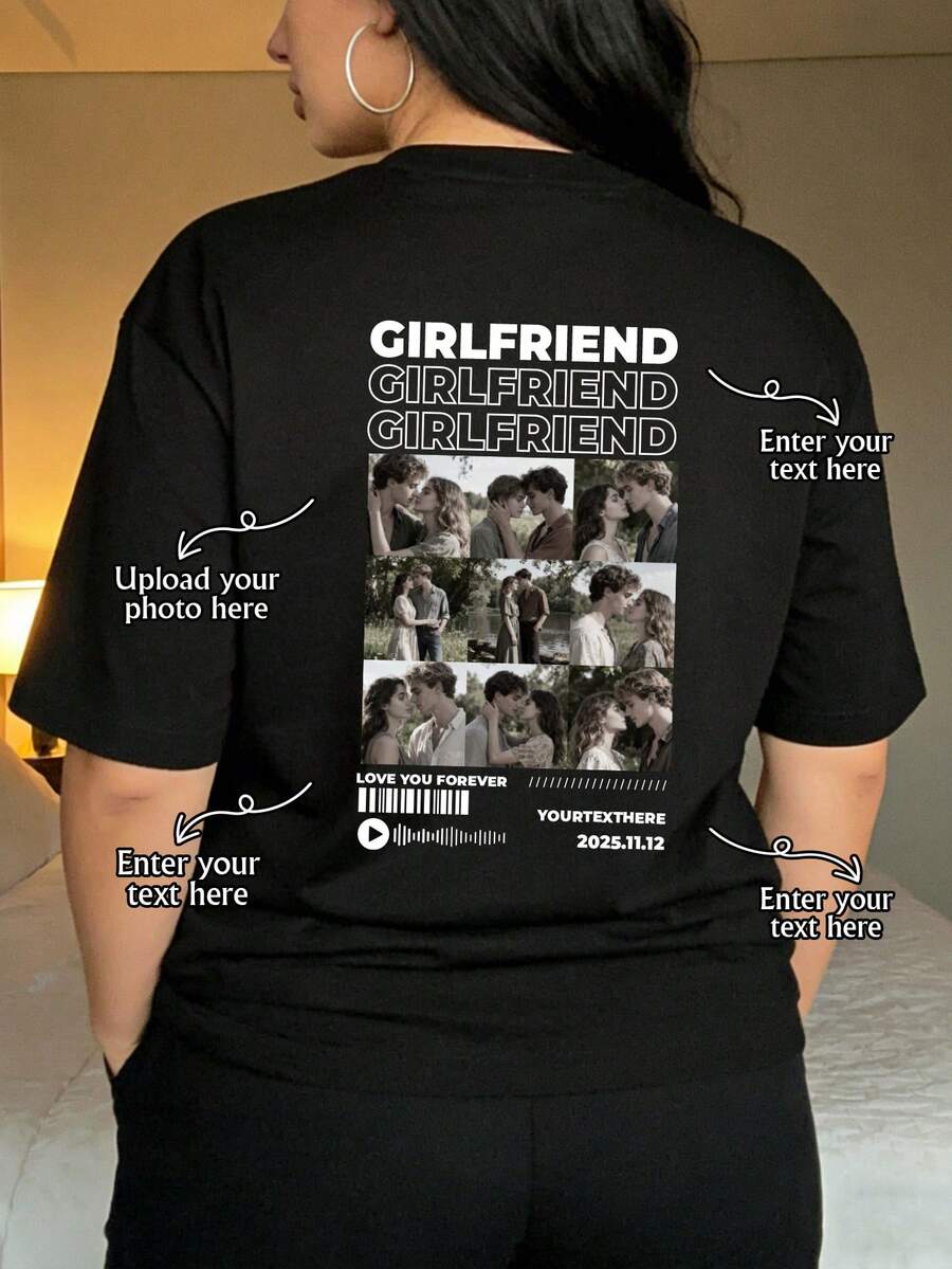 Custom Band & Festival Plus Size T-Shirt - Your Design, Your Vibe! Lightweight & Breezy Tee For Concerts, Raves Or Supporting Your Favorite Artist Custom 'Good Vibes Only' Plus Size Vacation Tee - Breathable Oversized Shirt For Beach Holiday, Summer Travel, Music Festivals & Pool Days - Black - View 1