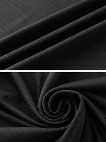 Men's Black Textured Crew Neck T-Shirt Slim Fit Casual Summer Basic Tee - Black - View 11