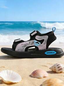 Teens/Students All Season Slippers, Beach Sandals, Hook And Loop Closure For Easy Wear, Soft & Comfortable Breathable