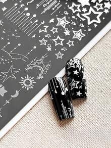 1 khuôn dập móng nghệ thuật họa tiết trăng sao, dụng cụ dập móng DIY, thích hợp cho tiệm nail, đồ dùng làm móng, dụng cụ làm móng, áp dụng cho móng giả. - Nhiều màu - Xem 2