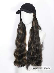 合成长波浪发帽，带接发，一体式假发帽，适合女性和女孩日常发型。 - 挑染金色 - 查看 3