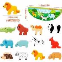 Juguetes Montessori 13 Piezas Juguetes de Clasificacion y Apilamiento Juego de Habilidades Motoras Finas de Aprendizaje Preescolar Educativos Regalos para Niños y Niñas Regalos Navidad - AnimalA - Ver 2