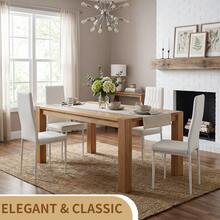 Set Of 4 Dining Chairs, Kitchen Dining Chairs, Upholstered With Ergonomic Backrest - White - View 3