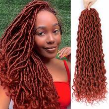 Goddess Locs 20 Inch 6 Packs Faux Locs Crochet Hair Pre Looped Crochet Locs For Soft Wavy Black Loc Extensions With Curly Ends - Multicolor - View 4