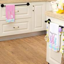 2pcs Easter Kitchen Towels, Buffalo Plaid Rabbit Easter Blessings Pattern Dish Towels/Dish Cloths, Farmhouse Holiday Spring Decor - Multicolor - View 6