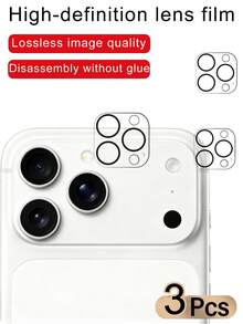 3pcs Apple Camera Lens Protector Film, Compatible With IPhone 17/16e/16 Plus/16/16 Pro Max/16 Pro/15 Pro Max/15 Pro/15/15 Plus/14 Pro Max/14 Pro/14/14 Plus/13 Pro Max/13/13 Pro/13 Mini/12 Pro Max/12/11/11 Pro - Black - View 26