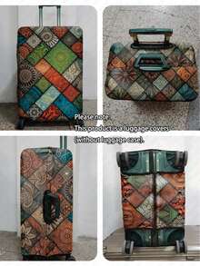 1件装300克旅行系列印花行李箱套，商务出行、夏季旅行和返校季旅行的理想之选。耐用、防刮的涤纶材质，男女通用，有效防尘且易于清洁。户外度假必备旅行配件（适用于20-28英寸行李箱）。 - 彩色 - 查看 10