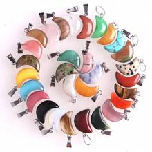 10 unids/lote de dijes colgantes de piedra en forma de corazón de colores mezclados al azar, cuentas de Chakra de cristal para collar, accesorios de joyería artesanal 8HGW - cono mixto aleatorio - Ver 7