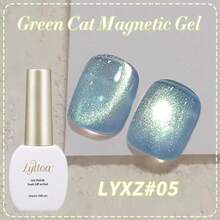 LYTTOA 10ml Green Cat Magnetic Gel Polish Ultra Shine Holographic Glitter Semi Permanent Soak Off UV LED Cat Gel Gel Varnish For Manicure 1pc/6pcs Nails - Multicolor - View 10
