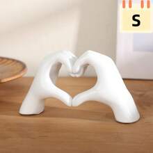 1 Peça Decoração em Forma de Coração de Resina de 5,43/4,25 Polegadas, Decoração Artesanal de Estilo Nórdico Minimalista, Design Brilhante, Formato de Coração Luxuoso e Criativo, Adequado para Escrivaninha, Escritório, Casa, Quarto, Penteadeira, Quarto, Sala de Estar, Acessórios de Sala de Estar - Multicolorido - Visão 7