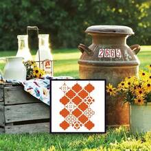 大号几何花卉模板，可水洗可重复使用的摩洛哥风格模板，适用于DIY工艺品、创意绘画爱好者、墙面装饰，多用途模板