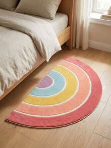 1 件装可水洗多色半圆形彩虹仿羊毛地毯，装饰地毯，卧室装饰，小地毯，地毯，家居装饰，客厅地毯，客厅小地毯，卧室地毯，客厅家居装饰 - 彩色 - 查看 9
