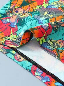 3PCS Disney, Cartoon Graffiti Print Men's Lingerie, Elasticated Waistband Men's Boxer Briefs - Multicolor - View 2
