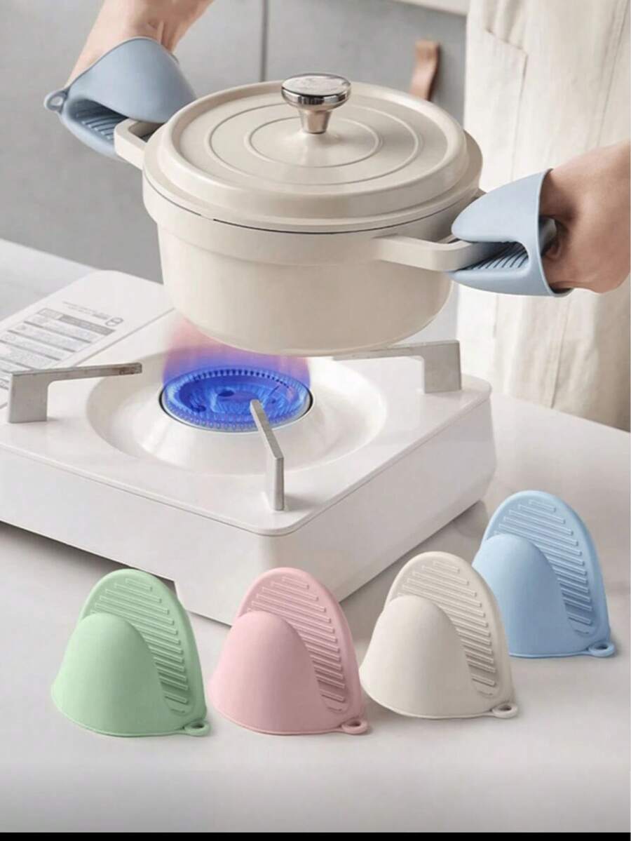 2pcs Silicone Heat Resistant Gloves, Microwave Oven Gloves, Oven Mitts, Mini Cooking, Baking And Grilling Gloves, Essential Kitchen Accessories