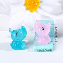 10/25/50pcs Glow In The Dark Mini Rhinoceros Figurines - DIY Resin Crafts For Fairy Garden, Aquarium And Home Decor - Multicolor - View 7