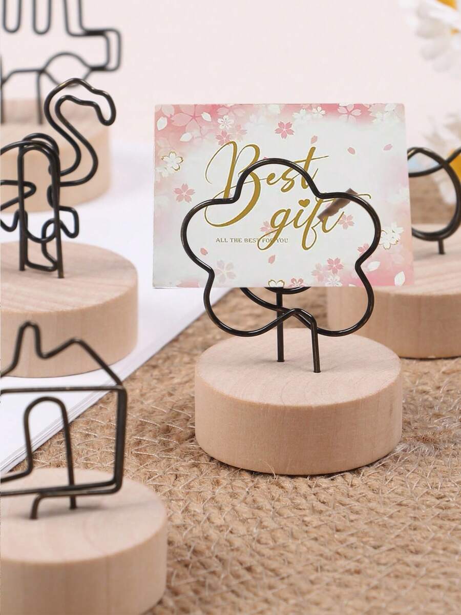 1 pièce Nouveau marque-page créatif de style japonais, support en bois porte-carte de visite rétro, pince à message, accessoire de décoration d'intérieur, pince photo, cadeau idéal pour la Saint-Valentin, le Nouvel An, le petit ami, les parents et la rentrée scolaire - Multicolore - Voir 1
