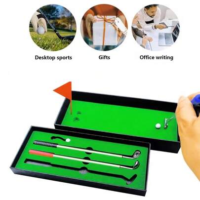 Bộ bút hình gậy golf và trò chơi đánh golf mini để bàn, bao gồm 3 bút hình gậy golf và bàn cờ - Món quà lý tưởng cho nam giới, cha, sếp, đồng nghiệp - Phụ kiện bàn làm việc thú vị và quà tặng cho người chơi golf, dụng cụ chơi golf, nhỏ gọn, quà tặng văn phòng sáng tạo, quà tặng Ngày Valentine, sinh nhật, quà tặng cho nam giới, quà tặng năm mới, quà tặng tinh tế.