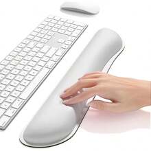 Almohadilla de Reposamuñecas para Teclado con Degradado y Espuma de Memoria - Tela de Seda de Leche Suave, Base de Silicona Antideslizante, Soporte Ergonómico para Escribir en Computadora de Escritorio - Multicolor - Ver 4