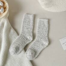 Women Knee High Socks - Beige - View 1