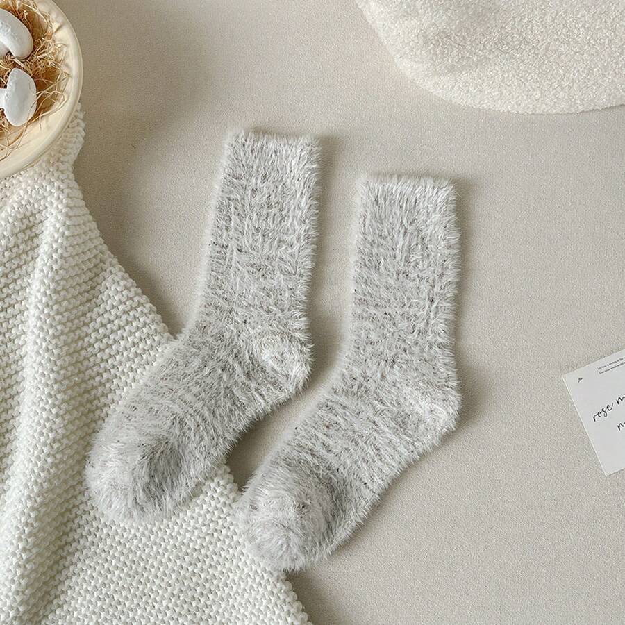 Women Knee High Socks - Beige - View 1